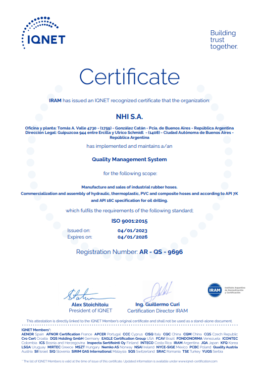 CERTIFICADO NHI S.A. - ISO 9000 IQNET INGLES 2023-2026