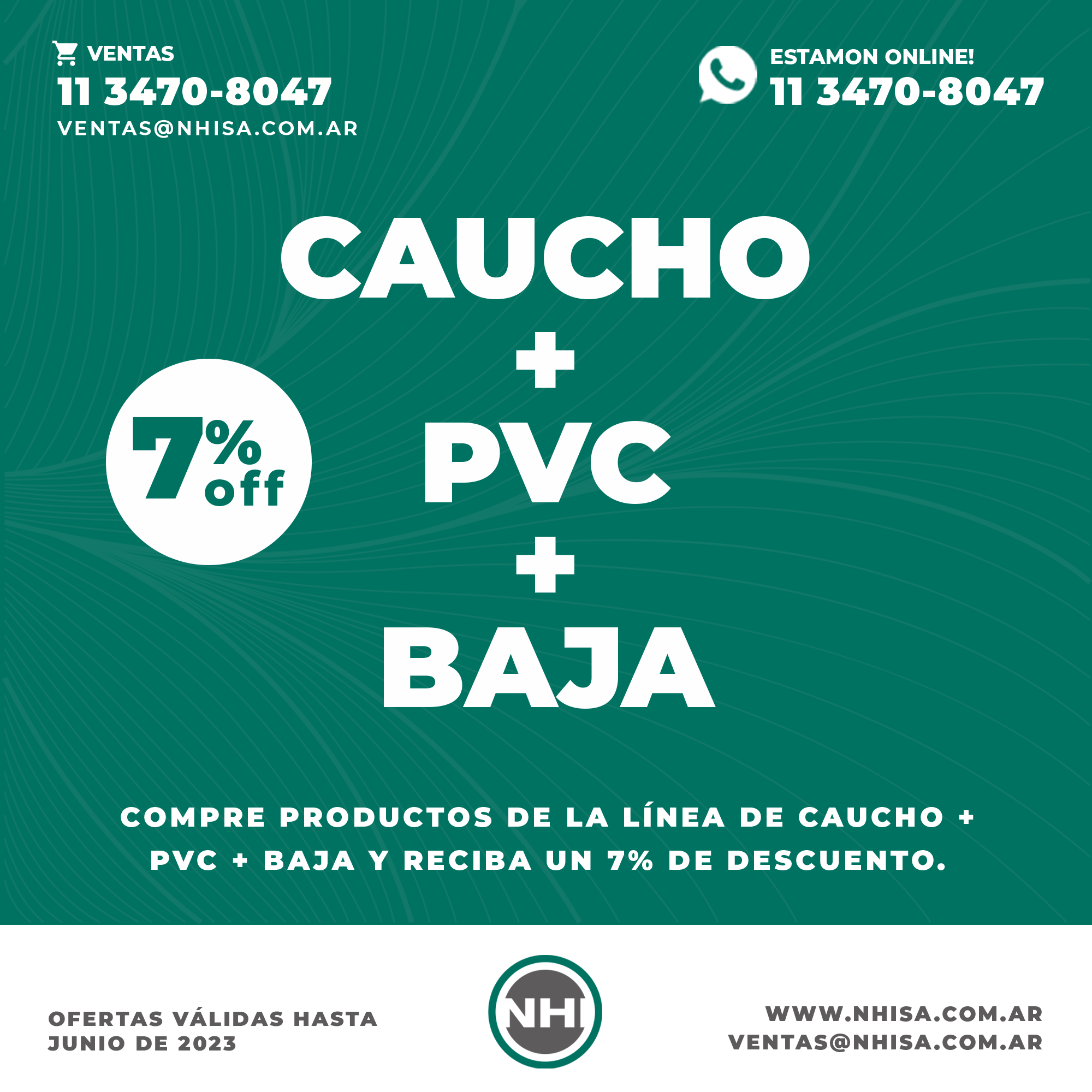 Caucho + PVC + Baja - Oferta
