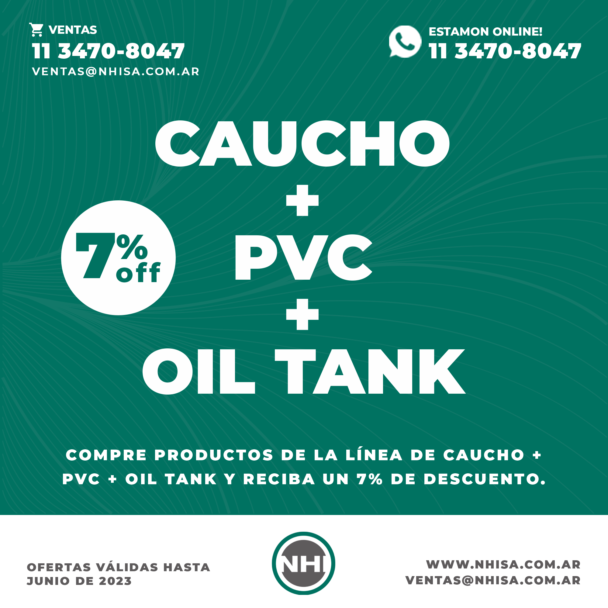 Caucho + PVC + Oil Tank
