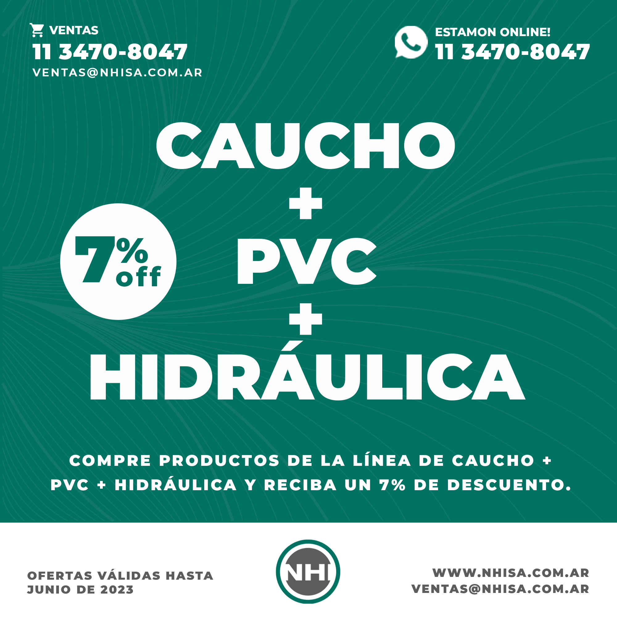 Caucho + PVC + hidraulico - Oferta 